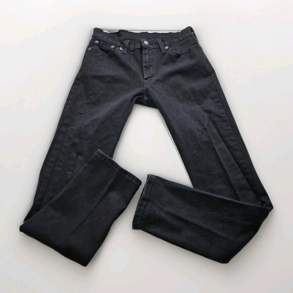 Levi's Jeans Men 30x32/31 Black 511 Slim Fit Tapered Stretch Pockets Zip Western - Picture 8 of 16